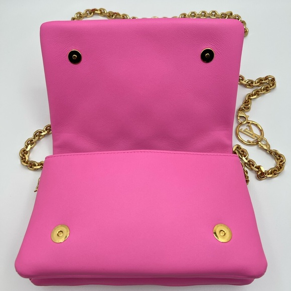 Louis Vuitton Lambskin Embossed Monogram Vuittamins Pochette Coussin Rose Violet - Picture 8 of 15